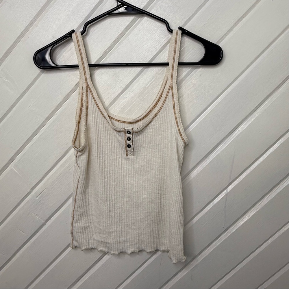 Abercrombie and fitch skinny small cream colored ribbed tank